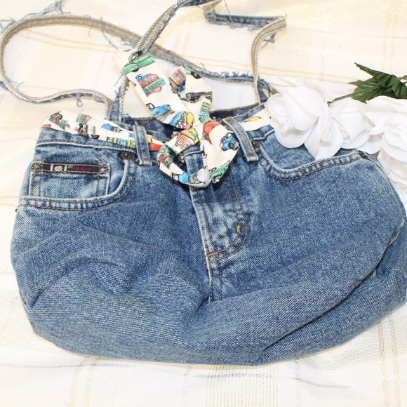 handmade Handbags - Denim Jeans Distressed LEI Purse Truck Liner